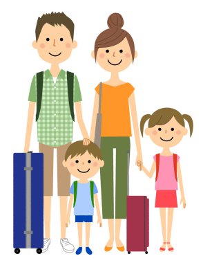 Seyahat etmek için iyi bir aile. Birlikte seyahat eden iyi bir ailenin göstergesidir..