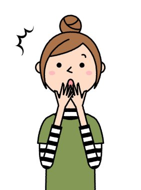 - Şaşırmış genç bir kadının görüntüsü..