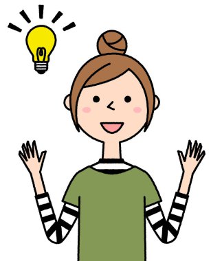 İlham verici genç bir kadın / Genç bir kadının ilham verici bir çizimi.