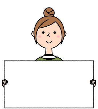 Beyaz tahtası olan genç bir kadın. Beyaz tahtası olan genç bir kadın..