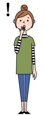 - Şaşırmış genç bir kadının görüntüsü..