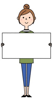 Beyaz tahtası olan genç bir kadın. Beyaz tahtası olan genç bir kadın..