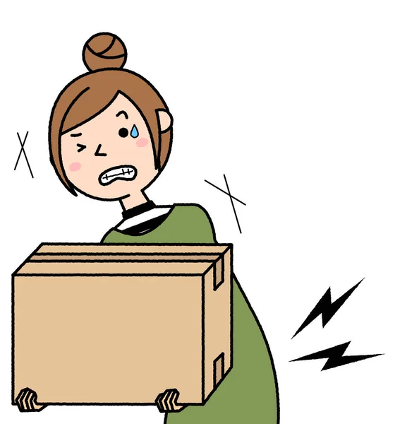 A young woman with a backache/It is an illustration of a young woman who has a tight back. — Stock Illustration Young Woman Backache Illustration Young Woman Who Has Tight Back Stock Vector