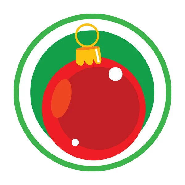 Adorno Bombilla Navidad Diseñado Círculo Verde Redondo — Vector de stock