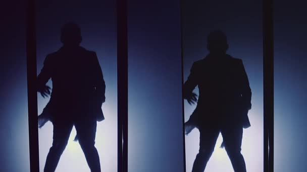 一个舞者的剪影, 类似迈克尔·杰克逊 — 图库视频影像