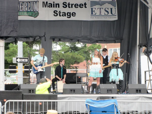 Johnson City Tennessee Estados Unidos 2013 Blue Plum Festival Actuación — Foto de Stock