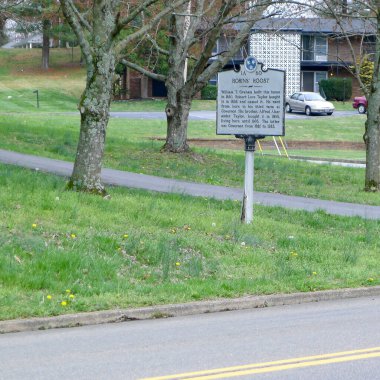 Johnson City, Tennessee / ABD -03-19-2020 - Robin 's Roost için tarihi işaret, Tennessee valilerinin mülkü