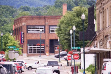 Johnson City, Tennessee / United States -06-09-2020 -Telephoto view of street clipart