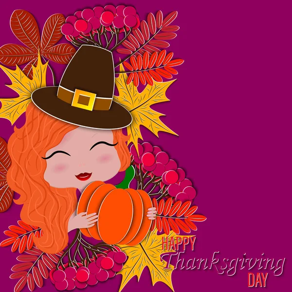 Autumn Thanksgiving Background Conception Bannière Couverture Affiche Site Web Papier — Image vectorielle