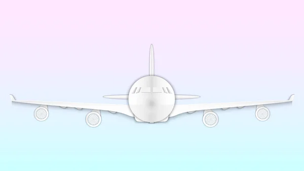 Avion Contre Ciel Bleu Fond Aviation Blanc Illustration Vectorielle Style — Image vectorielle