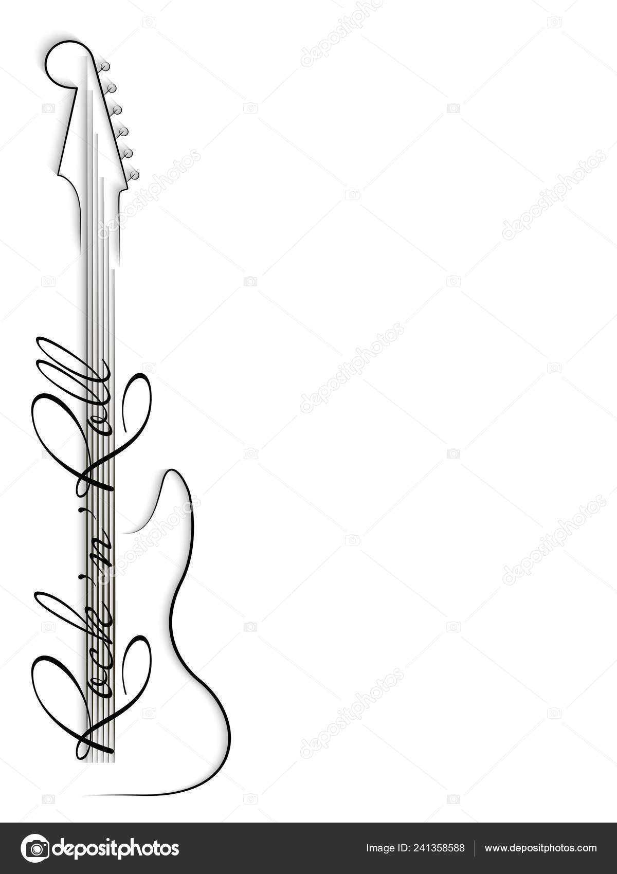 Abstract Music Logo Black White Music Background Guitar Inscription  Rock'n'roll Stock Vector Image by ©rna0704 #241358588