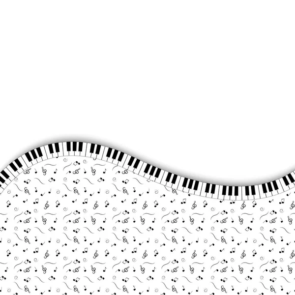 Fond Musical Noir Blanc Clés Piano Sur Fond Musical Concevoir — Image vectorielle