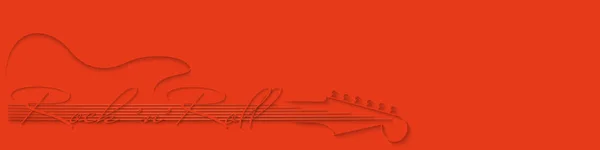 Musique Corail Fond Guitare Inscription Rock Roll Sur Fond Corail — Image vectorielle