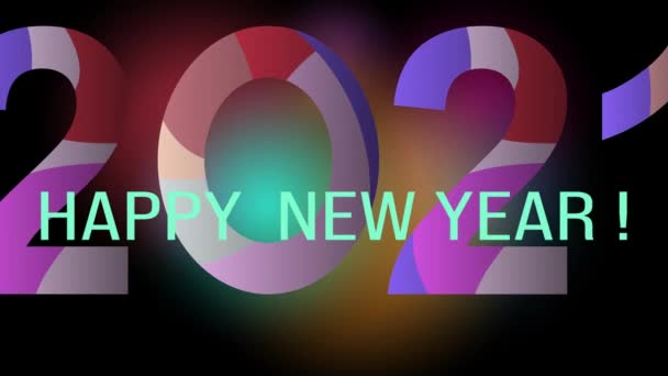 尼昂动画 2021新年快乐 良好的企业电子贺卡和问候 电影屏幕保护 视频背景 2021年报名及新年快乐 — 图库视频影像