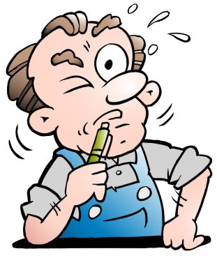 Eski bir üst düzey alt vektör çizim karikatür