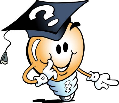 Zekice bir fikir ampul vektör çizim karikatür