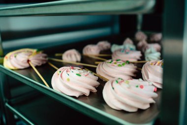 Fırındaki metal tepside hamur işi.