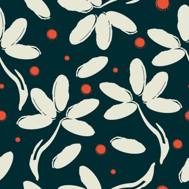 Doğa öğeleri ile Seamless modeli. Elle çizilmiş stili.