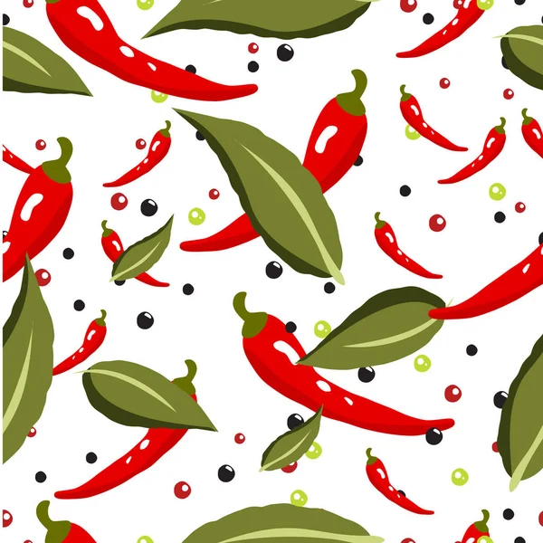 Pepper Seamless Pattern Concept Restaurant Menu Backdrop Smoothies Bar Eco — Stock Vector