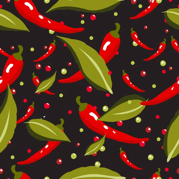 Pepper Seamless Pattern Concept Restaurant Menu Backdrop Smoothies Bar Eco — Stock Vector