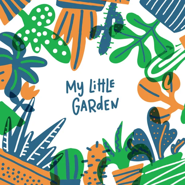 ภาพเวกเตอร์ของพืชบ้าน t วลี สวนเล็ก ๆ ของฉัน . — ภาพเวกเตอร์สต็อก