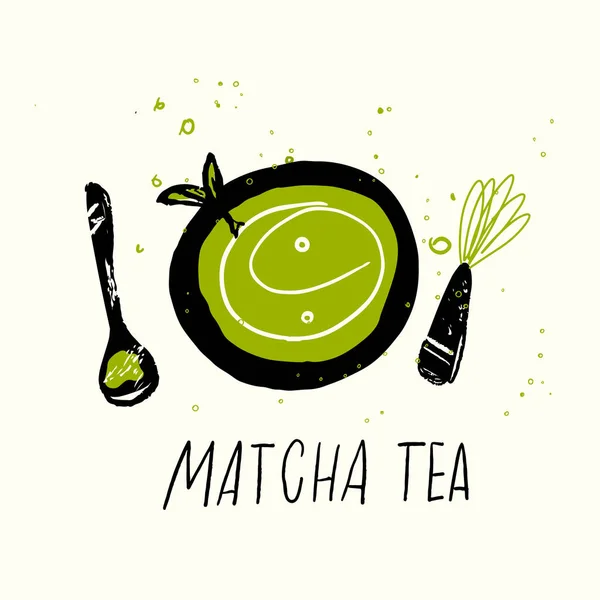 Set de thé Matcha. Illustration vectorielle de doodle. Cérémonie japonaise du thé Graphismes Vectoriels