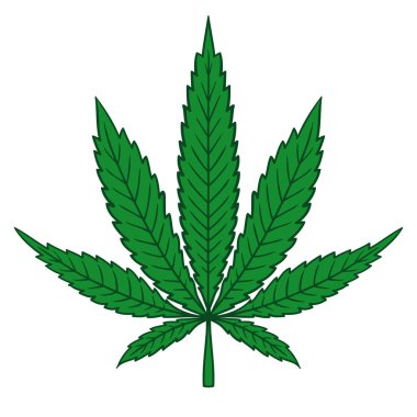Esrar (marihuana) yaprak düz Vintage tarzı