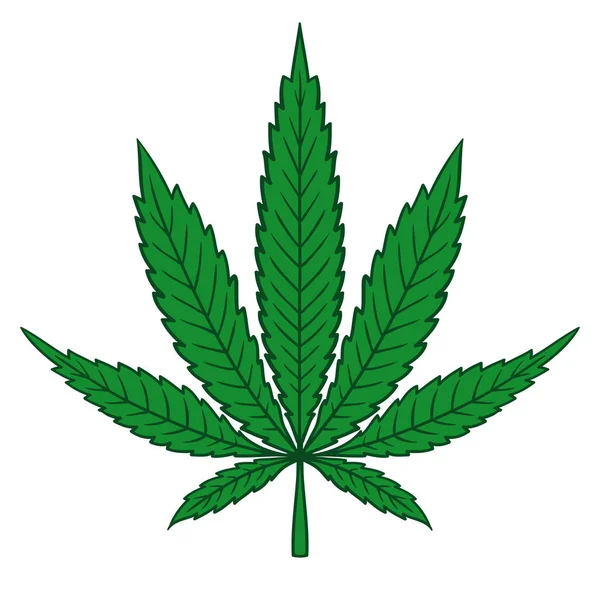 Cannabis Marijuana Leaf Flat Vintage Style — Stock Vector