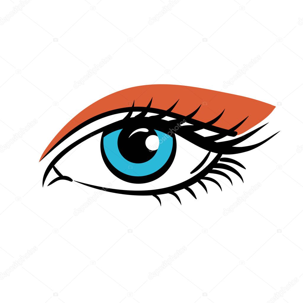 Eye on white background. Eyes art. Woman eye. The eye logo. Eyes art. Human eye, eye close up - vector