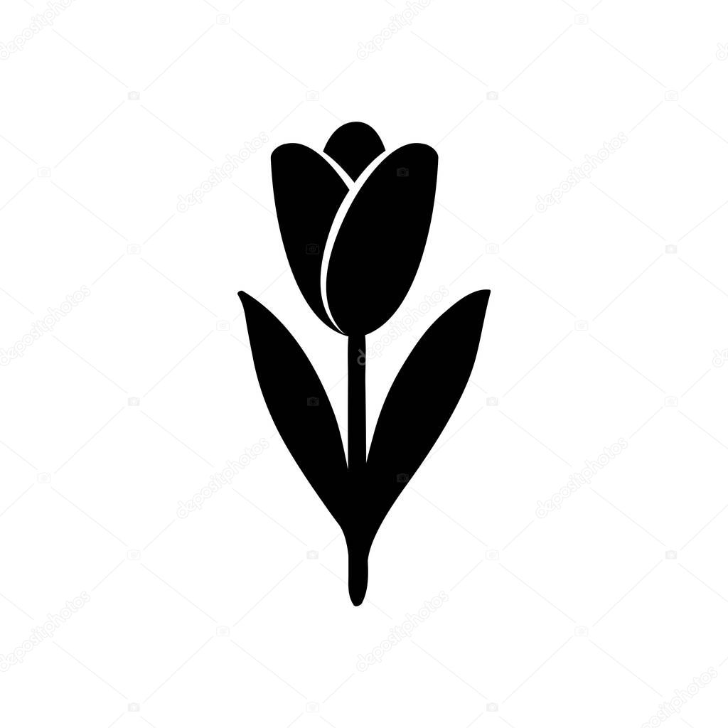 Tulip Icon. Tulip silhouette. Vector