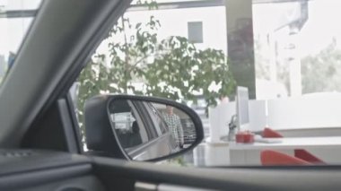 Deri salon ile lüks araba bir adamın arka koltuktan görüntülemek.