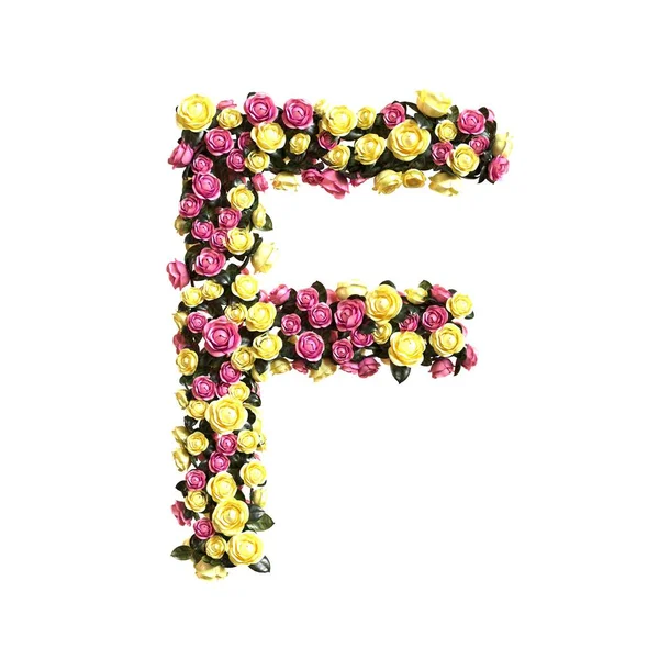 花の咲くアルファベット花手紙コレクション イラスト — ストック写真