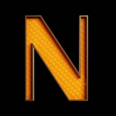 Altın 3d alfabe ve numaralar 3d çizim