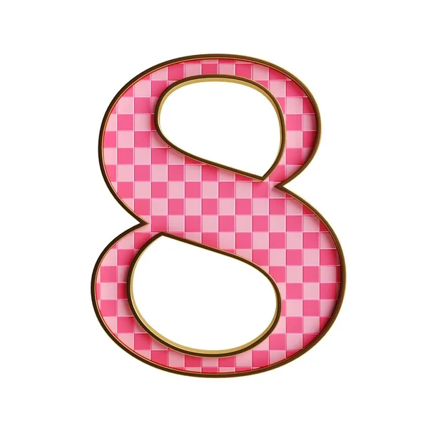 Plastic Toy Design Isolated Pink Alphabet Numbers Whith Cheker Illustration — Stock Photo, Image