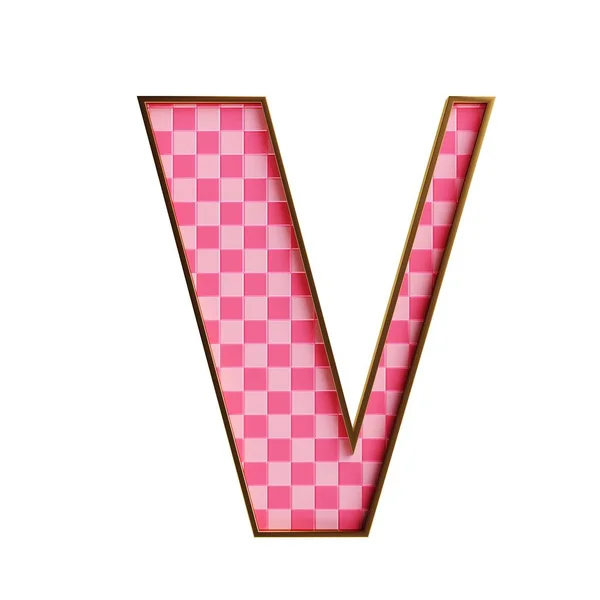 Пластиковая Игрушка Дизайн Изолирован Розовый Алфавит Цифры Whith Cheker Иллюстрации — стоковое фото