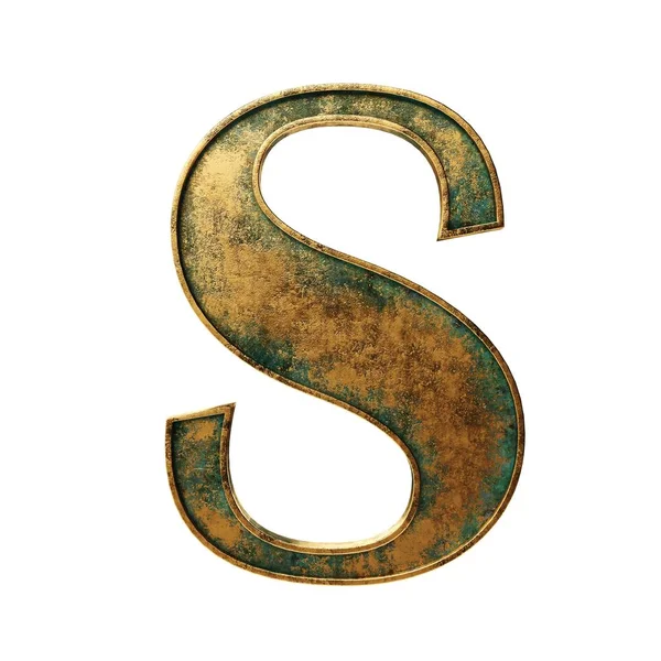 Oude Bronzen Oude Geïsoleerde Alfabet Een Illusttation Van Getallen — Stockfoto