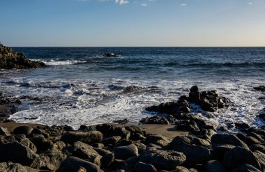 ada Tenerife yakınındaki Las Galletas siyah volkanik tüf