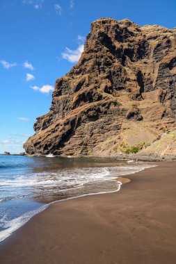 Güzel ve sessiz plaj masca. Gorge masca 'da yürüyüş. Volkanik ada. Tenerife Adası Dağları, Kanarya Adası, Ispanya