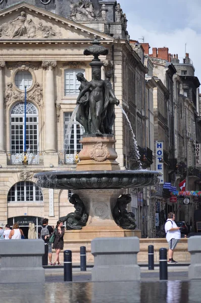 Frankrike Bordeaux Juli 2018 Fountain Square Börsen — Stockfoto