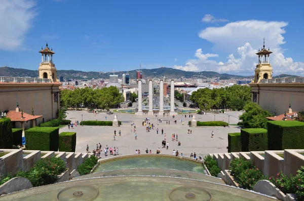 Spanien Barcelona Augusti 2018 Torget Spanien Museum Konst Catalunya — Stockfoto