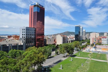 İspanya. Barcelona.18 Ağustos 2018. Barcelona Panoraması. Allianz .