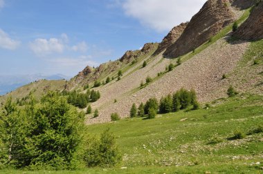 Dağlar. Alpler. Dağların görünümü .