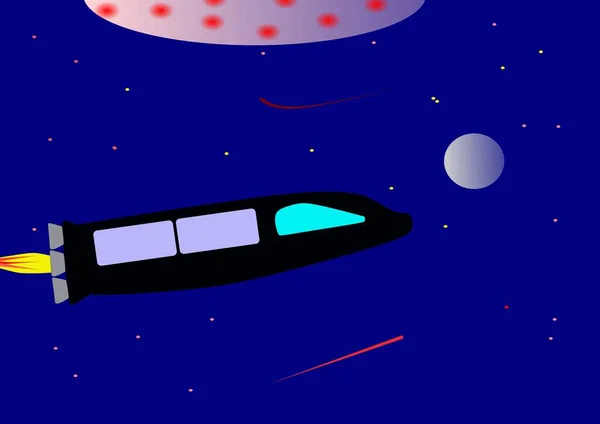 Космический Корабль Небе Космос — стоковый вектор