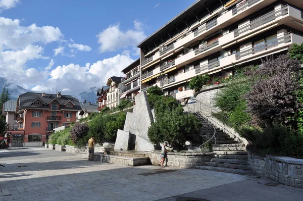 Francia Saint Gervais Les Bains 2020 Centro Della Città — Foto Stock