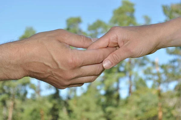 Two Hands Hold One Other — Stock Photo, Image