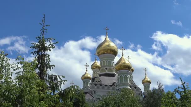 キエフのポクロフ スキー修道院 1889 年に設立されました 創設者大公妃アレクサンドラ Petrovna ロマノボ — ストック動画