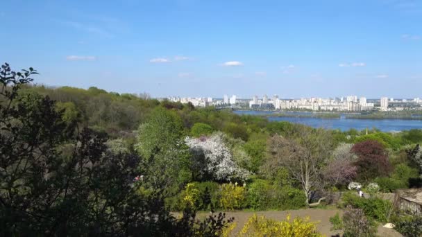 Вид сверху на Ботанический сад в Москве — стоковое видео