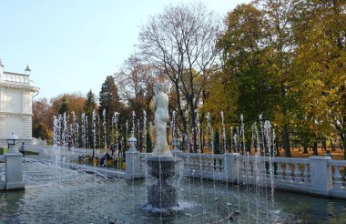 The statue of Venus and the Fountain in the museum of Aseeva Manor in Tambov Russia clipart