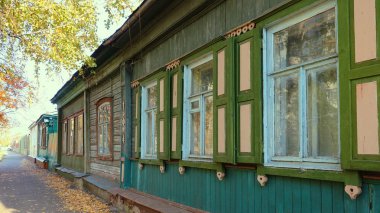 Tambov eski ahşap evleri ile sokak