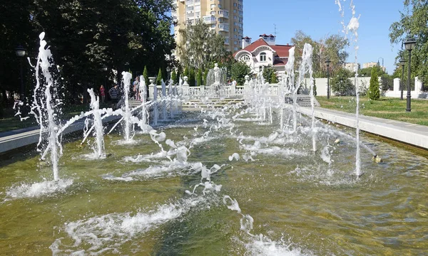 Tambov Rusland September 2020 Een Fontein Een Zonnige Dag Het — Stockfoto